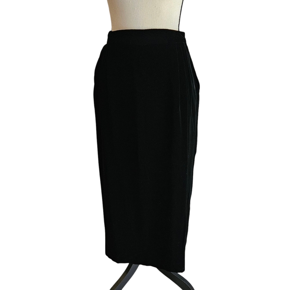 Vintage Christian Dior Black Velvet Skirt 29in Waist Size 14 UK Dior Separates